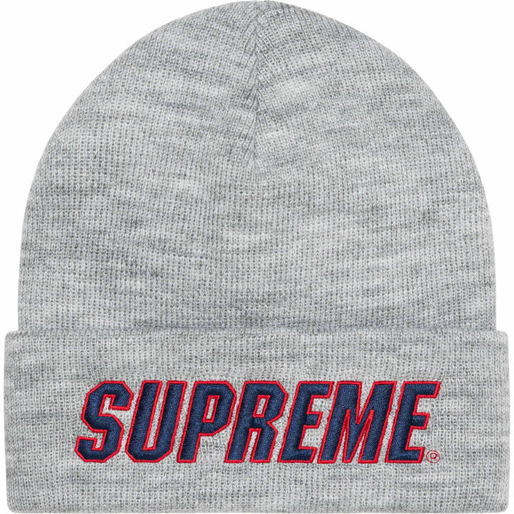 Supreme Slanted Logo Beanie Heather Grey
