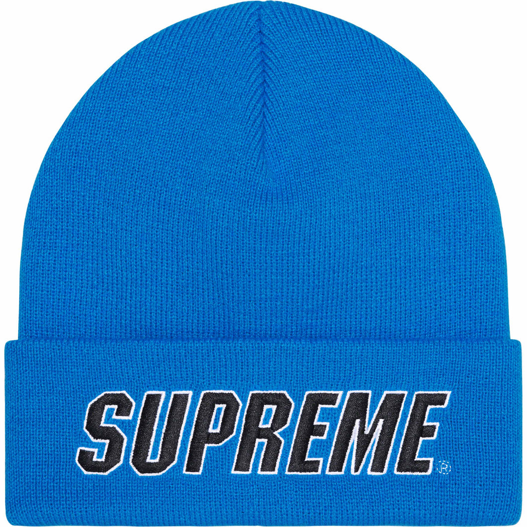 Supreme Slanted Logo Beanie Blue