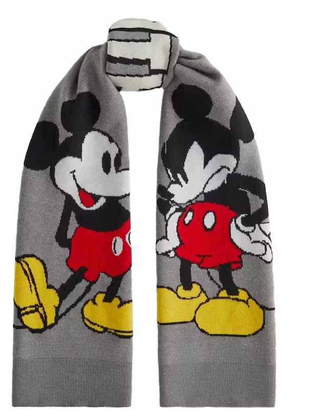 Kith x Disney Mickey & Friends Knitted Mickey Scarf Light Heather Grey