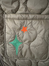 Load image into Gallery viewer, First Row Olive Quilted Woobi Puffer Jacket
