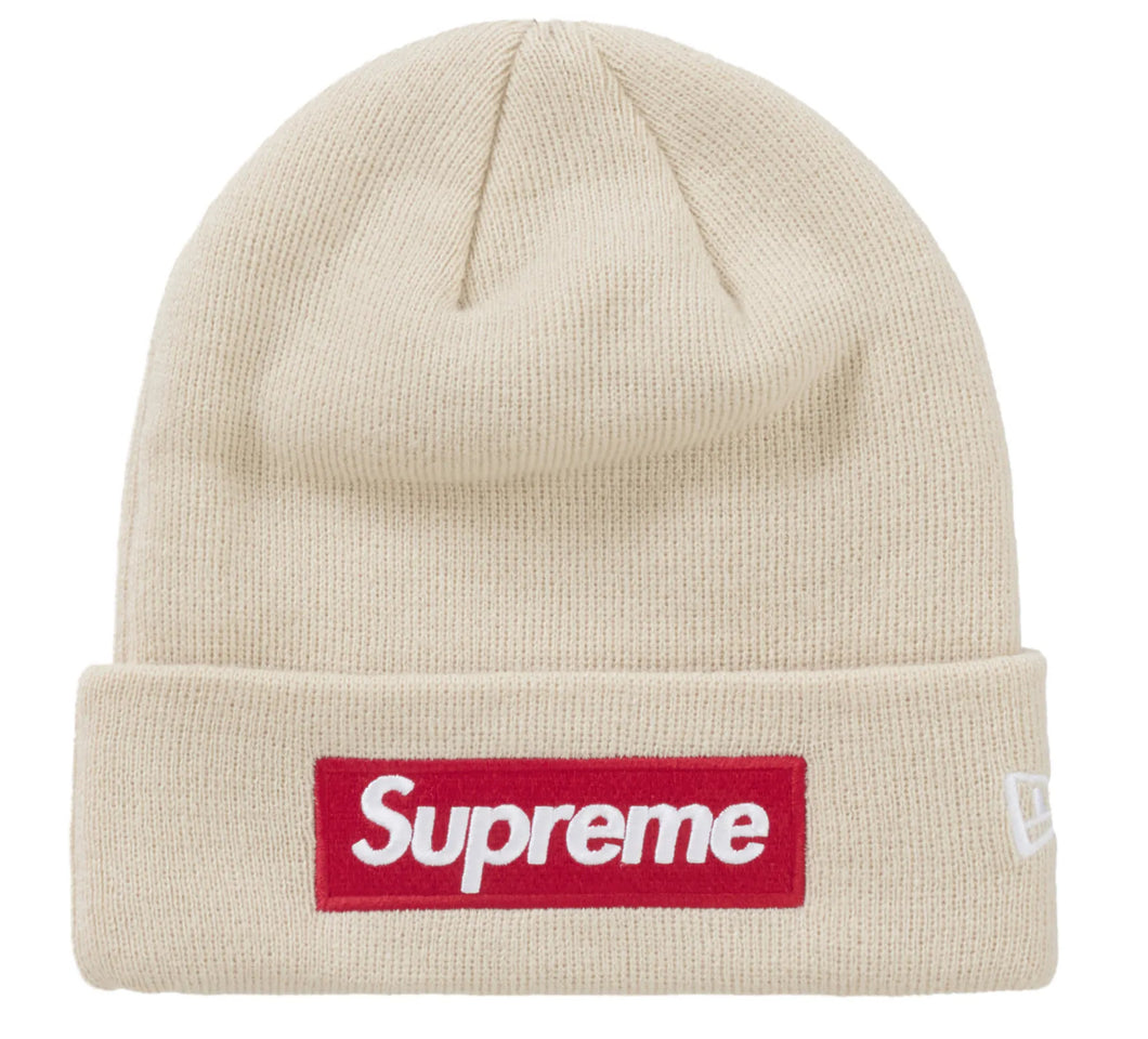 Supreme New Era Box Logo Beanie (FW24) Stone
