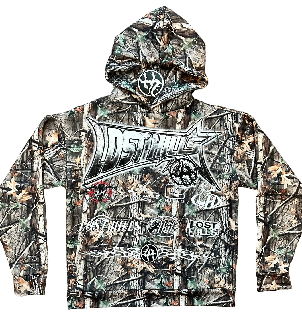 Lost Hills Wood Logo Camo Hoodie