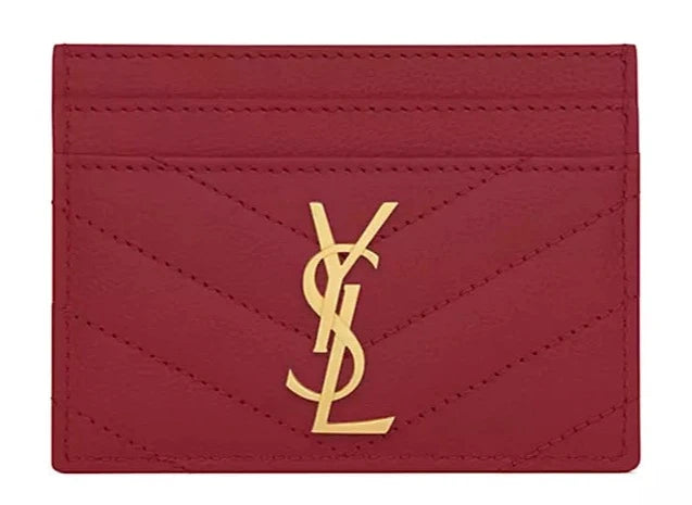 YSL Card Case Caviar Leather (5 Card Slot) Red